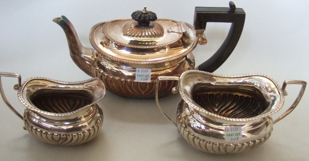 Appraisal: A late Victorian silver three piece tea set comprising a