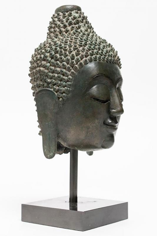 Appraisal: Southeast Asian Thai Bronze Head of Buddha Southeast Asian Thai