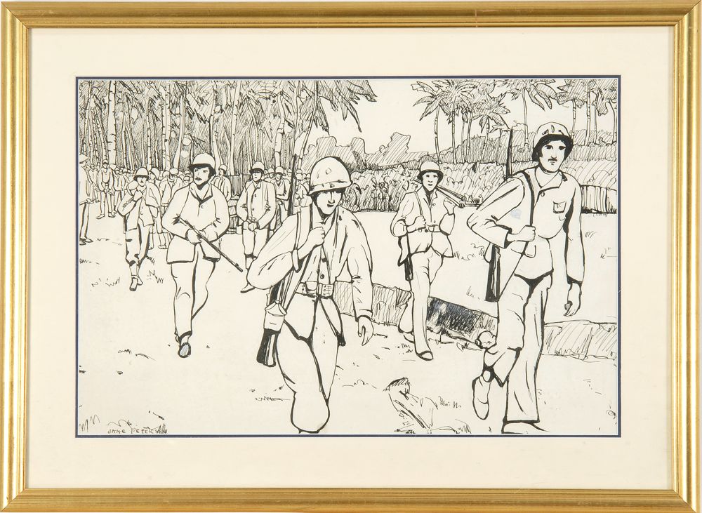 Appraisal: JANE PETERSONAmerican - Bivouac WWII Miami Beach Signed lower left