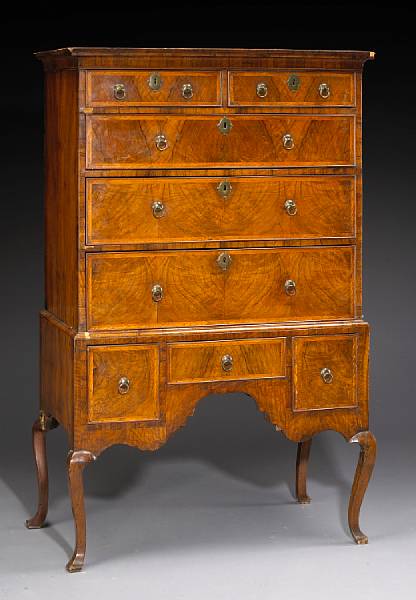 Appraisal: A George I walnut chest on stand first quarter th