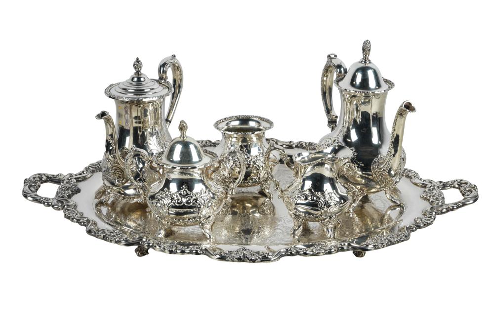 Appraisal: ASSEMBLED SILVERPLATE COFFEE SERVICEcomprising a coffee pot inches high a