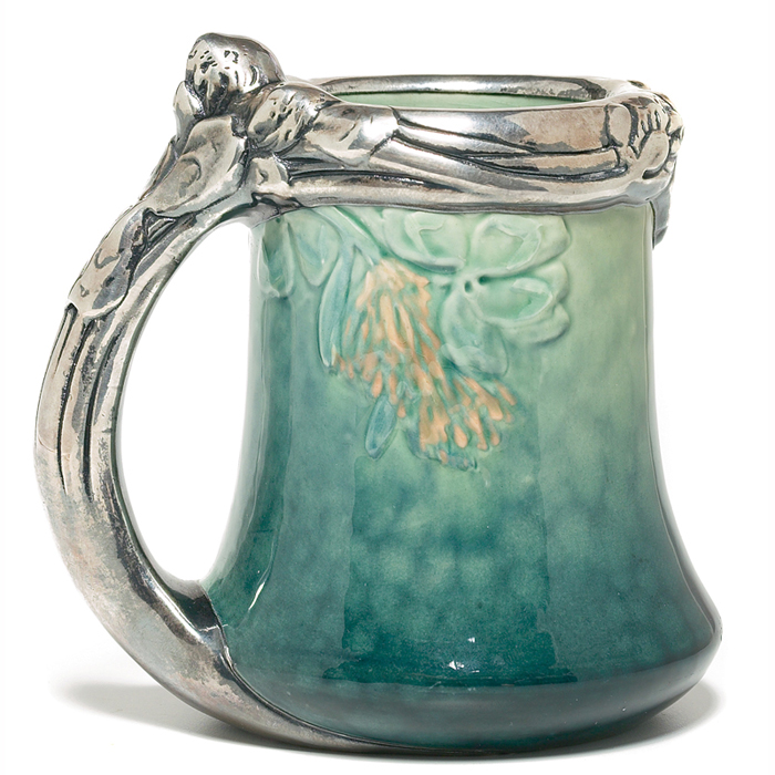 Appraisal: Rookwood handled vessel Sea Green glaze with a clover design