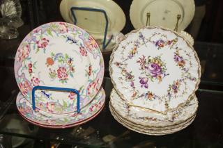 Appraisal: Lunch Plates Minton two as-is Floral Decorated Plates