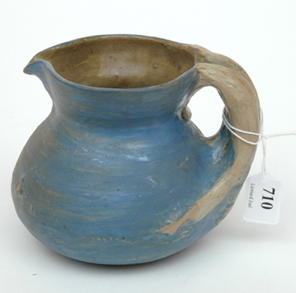 Appraisal: PHILIPPA JAMES Victoria circa Compressed ovoid earthenware jug the handle