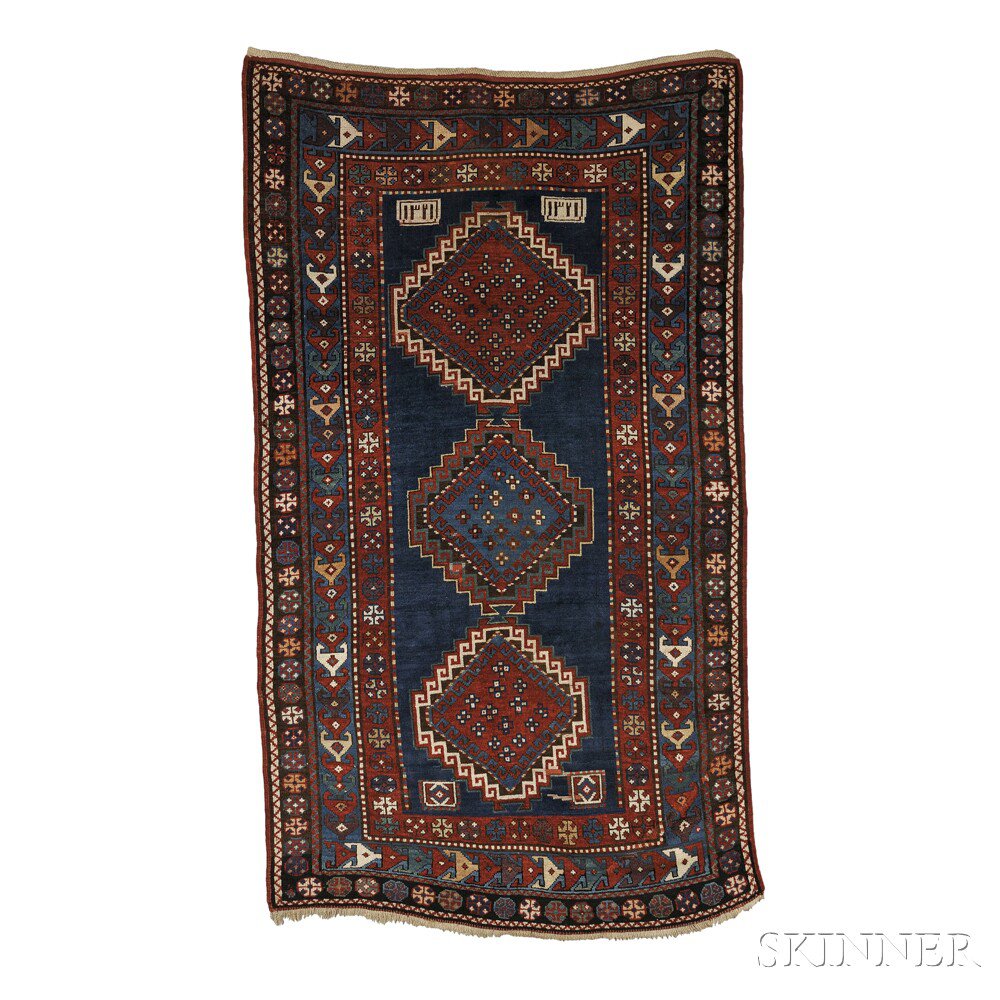 Appraisal: Kazak Rug Southwest Caucasus dated the deep indigo field with