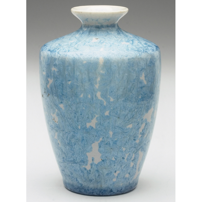 Appraisal: Norweta vase shouldered shape covered in a light blue crystalline