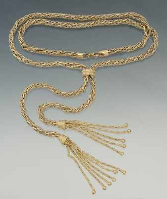 Appraisal: A Ladies' Two Tone Tassel Chain Necklace k yellow gold