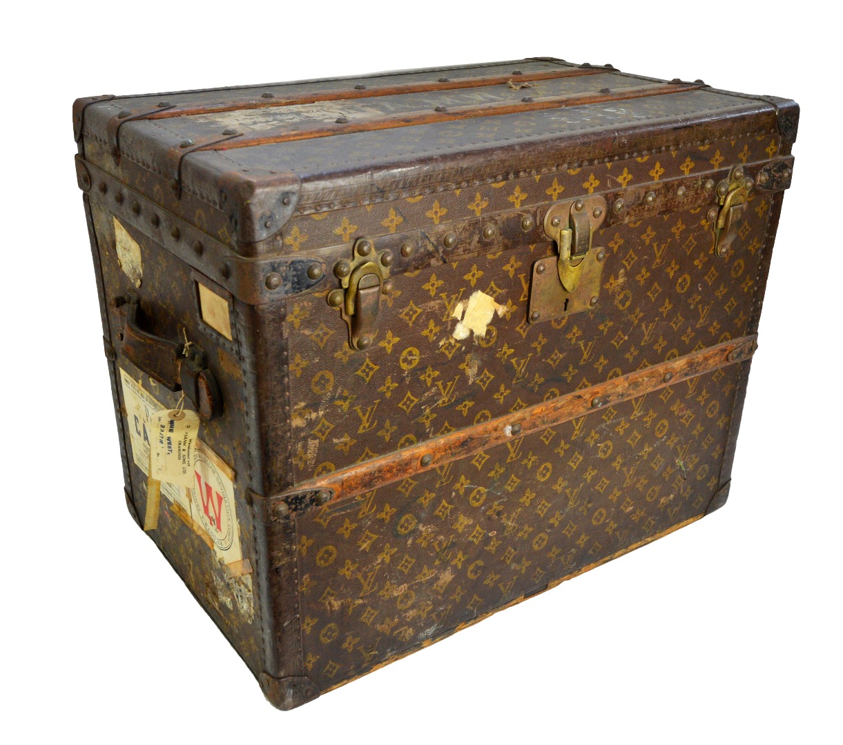 Appraisal: A Louis Vuitton trunk early th century with wooden and