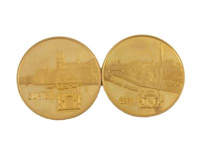 Appraisal: Two gold limited edition medallions g