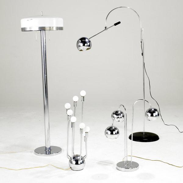 Appraisal: MODERN LIGHTING Two floor lamps and two table lamps in