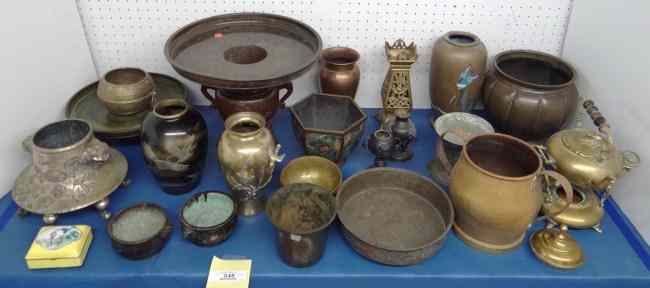 Appraisal: Lot over pcs Asian brass bronze and misc metalware lot