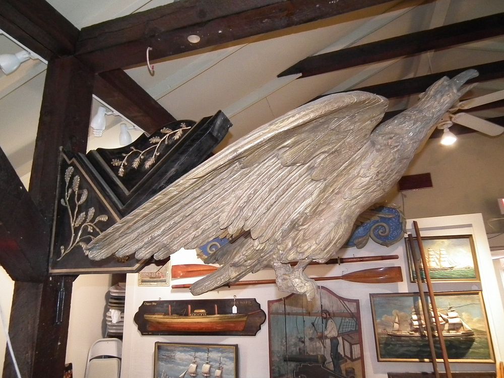 Appraisal: EAGLE SHIPS FIGUREHEAD Rare th century large carved and giltwood