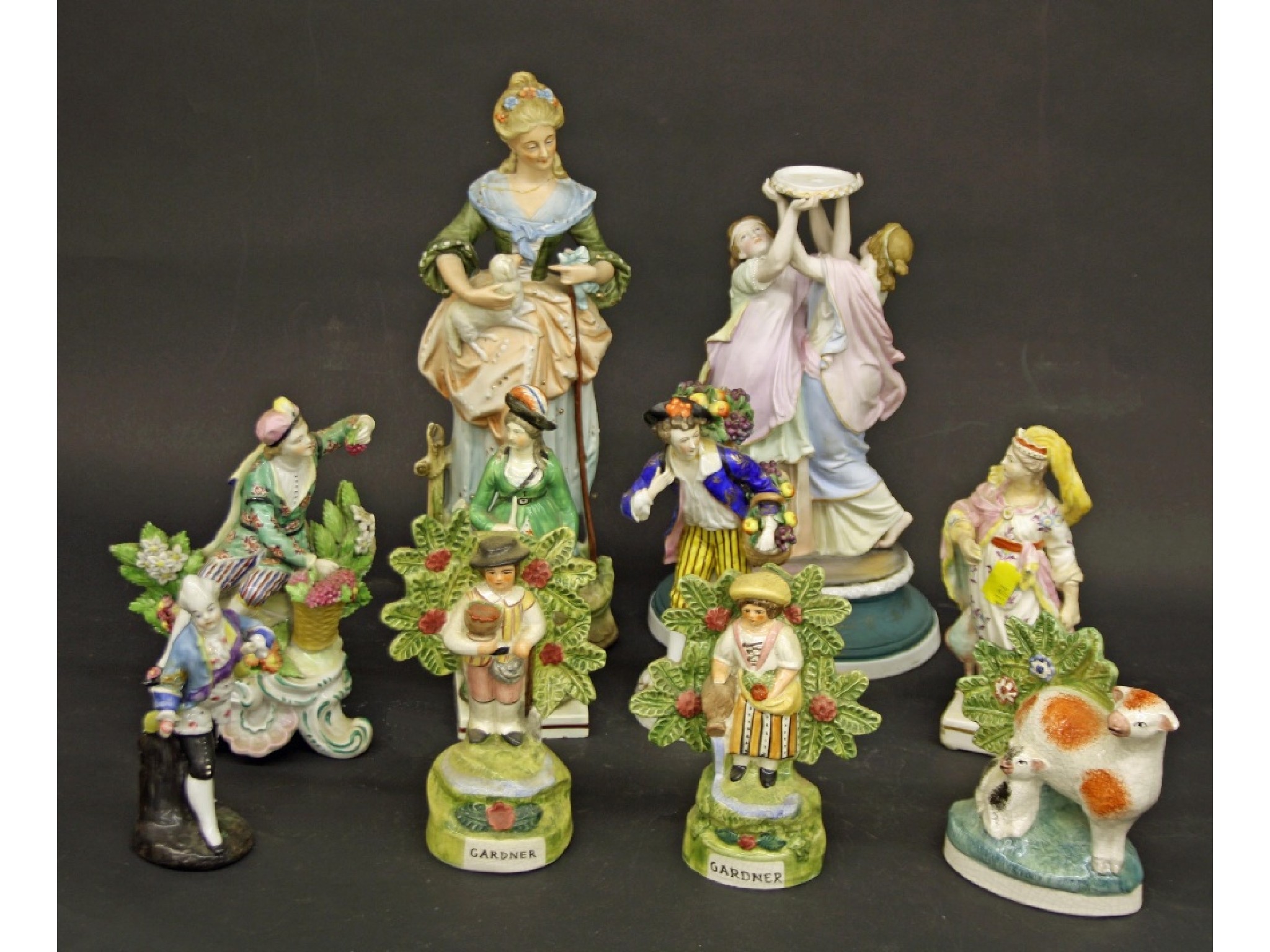 Appraisal: Collection of Staffordshire and porcelain figures