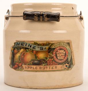 Appraisal: Heinz Apple Butter Clay Jug with Lid Heinz Apple Butter