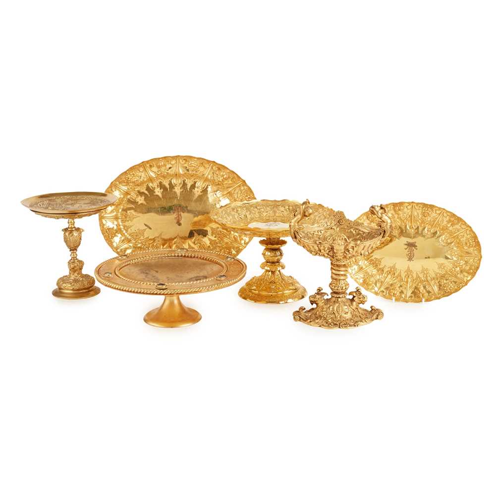 Appraisal: COLLECTION OF GILT AND ORMOLU DISHES TH CENTURY comprising a