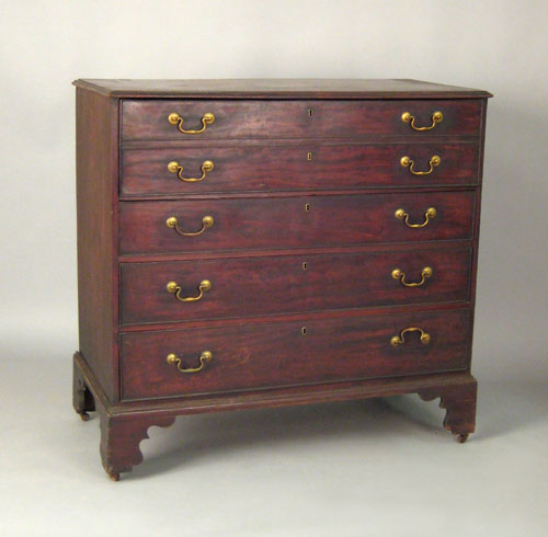 Appraisal: Philadelphia Chippendale mahogany butlers desk ca the rectangular top over