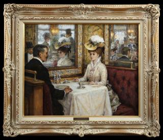 Appraisal: Alan Maley - Romantic Engagement oil on canvas signed and