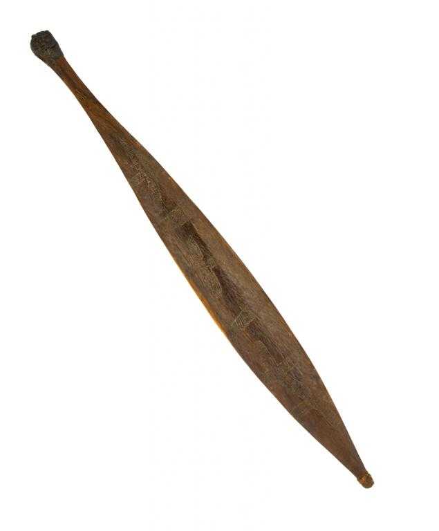 Appraisal: AN ABORIGINAL AUSTRALIAN WOOD SPEAR THOWER WOOMERA of leaf shape