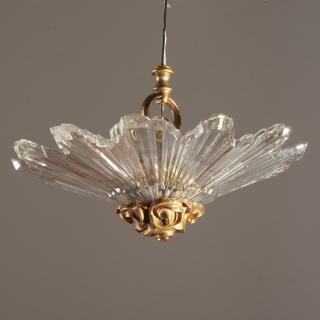 Appraisal: Louis XVI style bronze mounted sunburst chandelier Louis XVI style