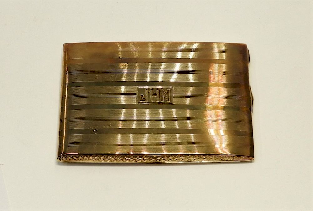 Appraisal: Art Deco KT Gold Cigarette Case grams United States Circa