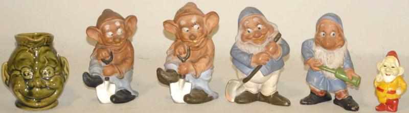 Appraisal: Lot of Dwarf Character Items Five of the Seven Dwarves