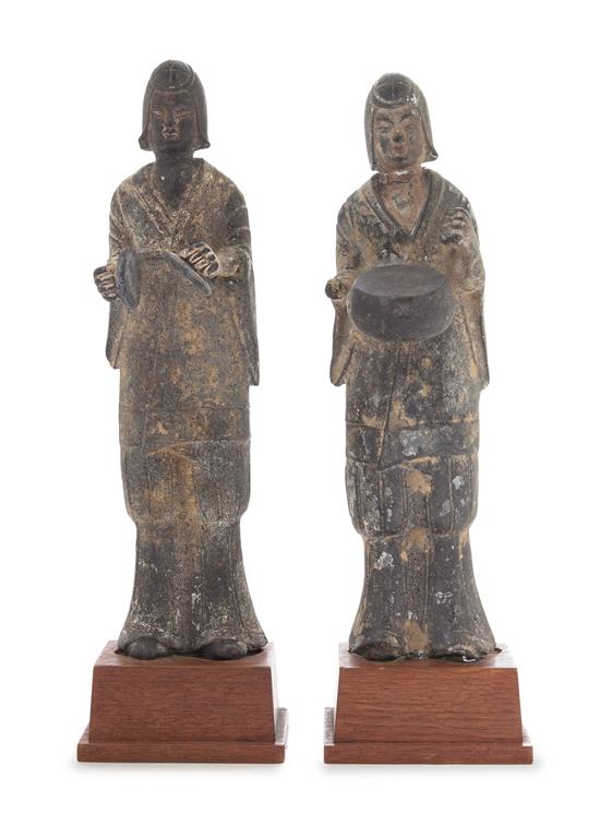 Appraisal: Sale Lot A Pair of Greystone Figures of Musicians each