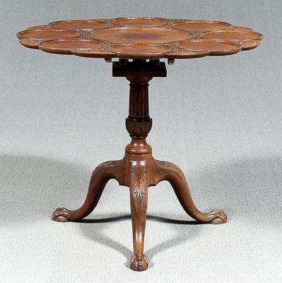 Appraisal: Fine Chippendale carved tea table fine dense figured mahogany throughout