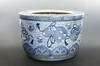 Appraisal: JARDINIERE - Blue and white Oriental export jardiniere high diam