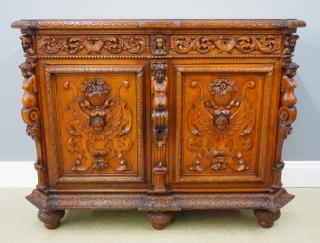 Appraisal: French Oak buffet A th century French carved Oak buffet