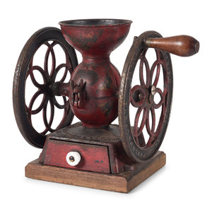 Appraisal: An Enterprise No Painted Cast Iron Coffee Mill th Century