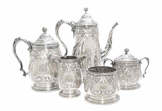 Appraisal: An American Sterling Silver Tea and Coffee Service Durham Silver