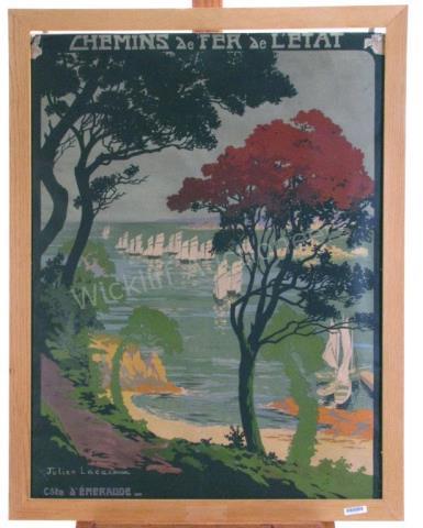 Appraisal: Antique French Railway Poster Cote D Emeraude Emerald Coast art