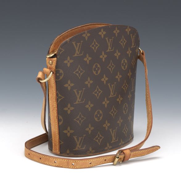 Appraisal: LOUIS VUITTON MONOGRAM DROUOT x x Monogram cross body bucket