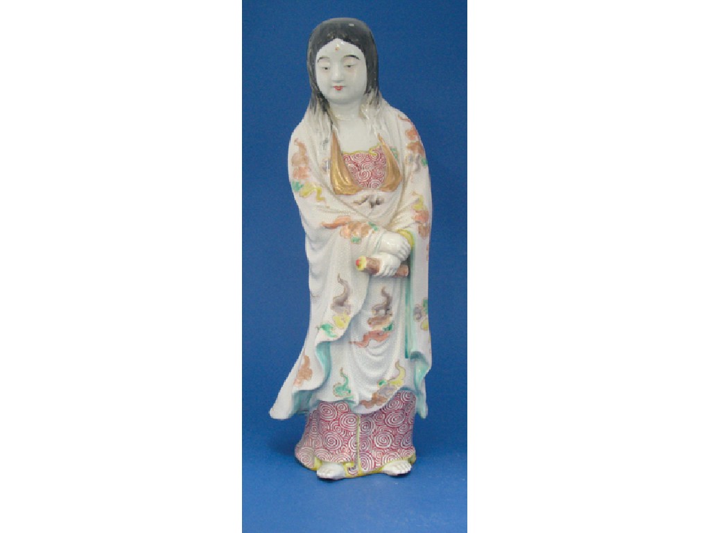 Appraisal: A JAPANESE PORCELAIN FIGURE OF A LADY holding a scroll