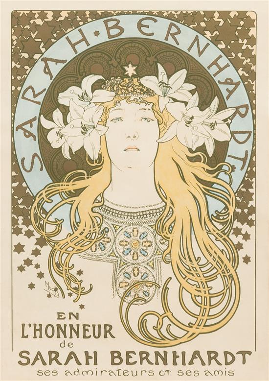 Appraisal: Sale Lot Alphonse Mucha Czech - Sarah Bernhardt La plume