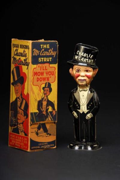 Appraisal: Tin Marx Charlie McCarthy Waddler Toy Description American Working Very