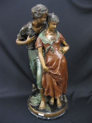 Appraisal: E Mariton bronze young peasant couple in love fine detail