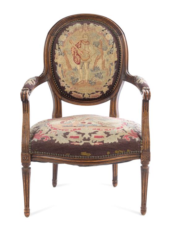 Appraisal: Sale Lot A French Carved Walnut Fauteuil th century with