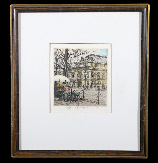 Appraisal: Vienna City Street Robert Kasimir Colored Etching Included in this