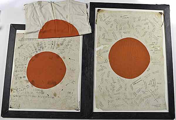 Appraisal: Japanese WWII National Flags Lot of Three Lot of three