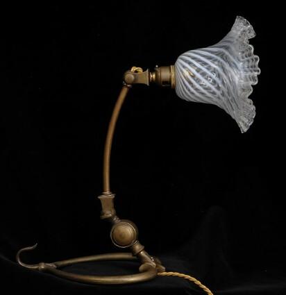 Appraisal: W A S BENSON BRASS TABLE LAMP The heart-shaped base