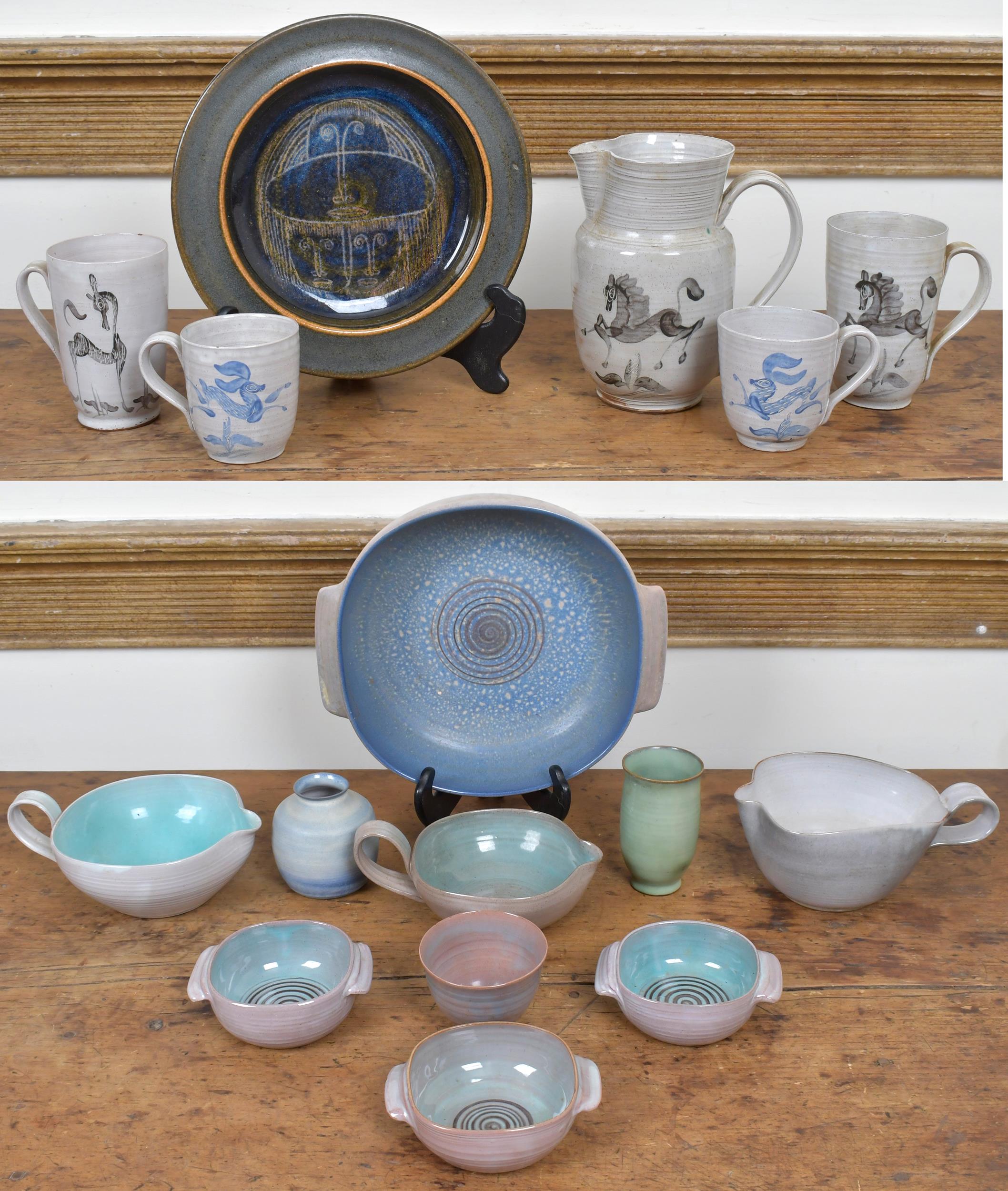 Appraisal: SCHEIER NH POTTERY COLLECTION Sixteen pieces by Edwin and Mary