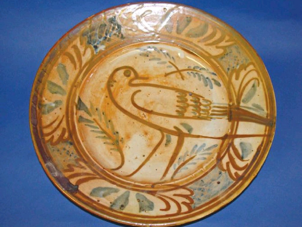 Appraisal: SETH CARDEW A LARGE BIRD CHARGER decorated with a bird