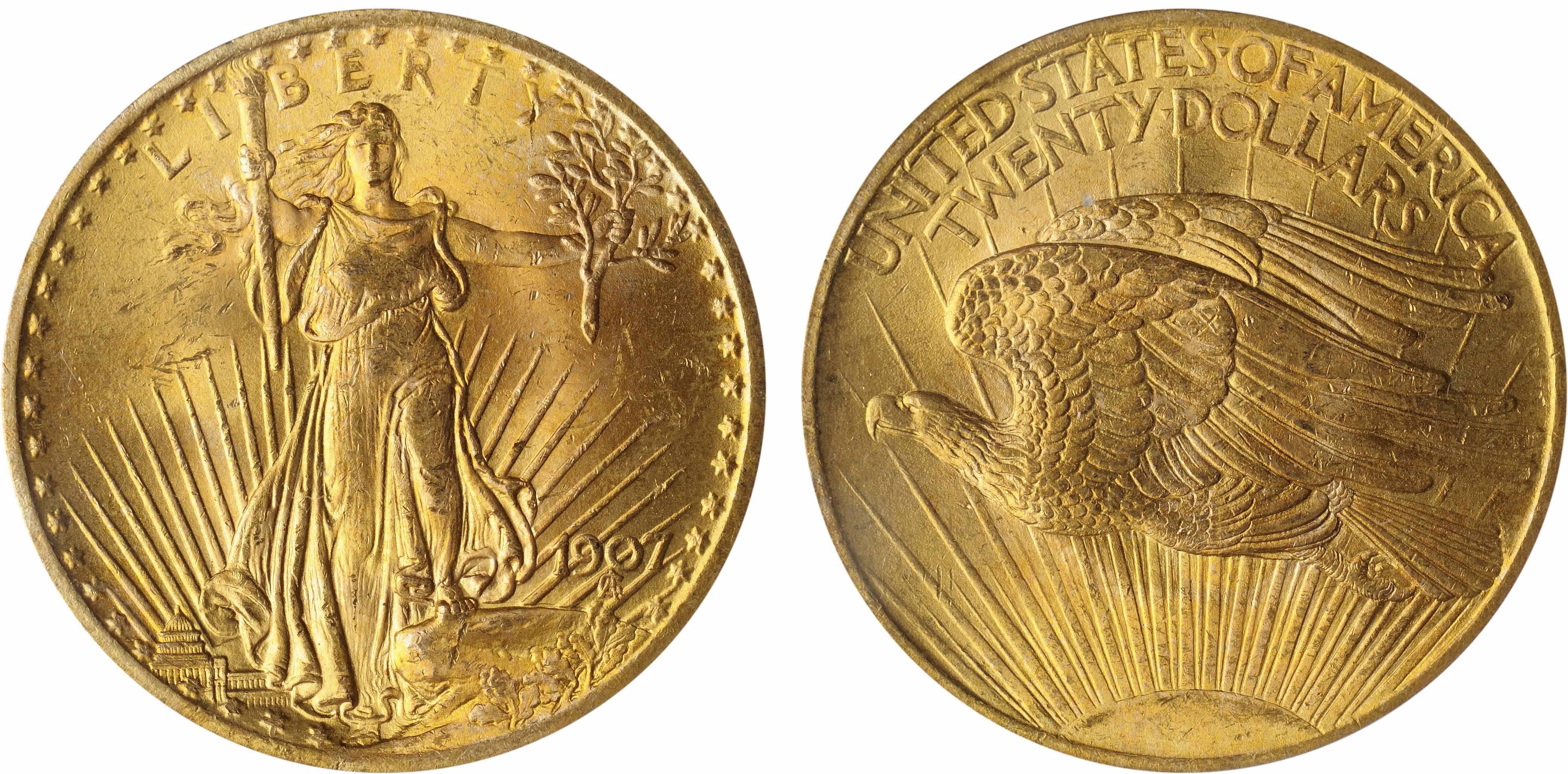 Appraisal: Saint-Gaudens Arabic Numerals MS PCGS Fully lustrous with attractive reddish-golden