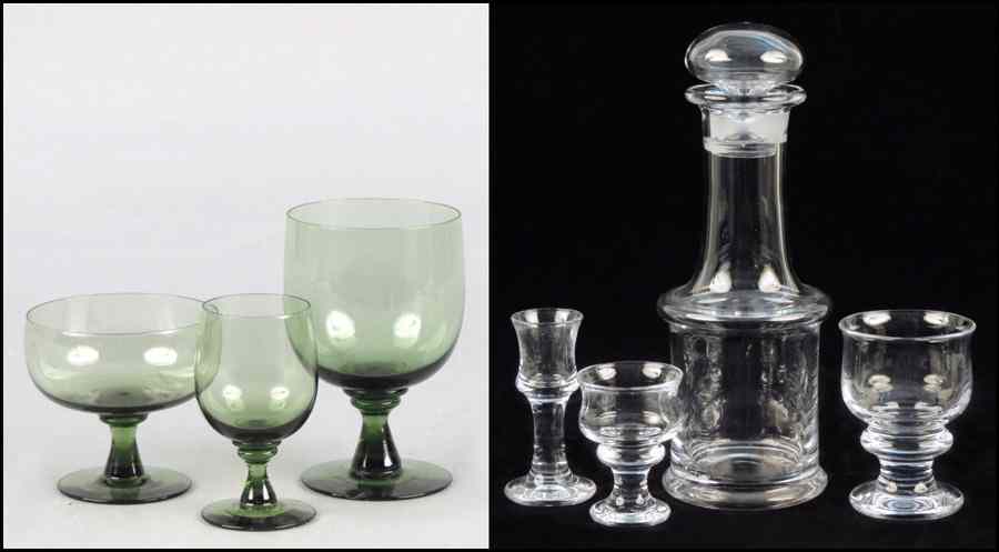 Appraisal: TWO HOLMEGAARD GLASS PARTIAL STEMWARE SERVICES Comprised of water goblets