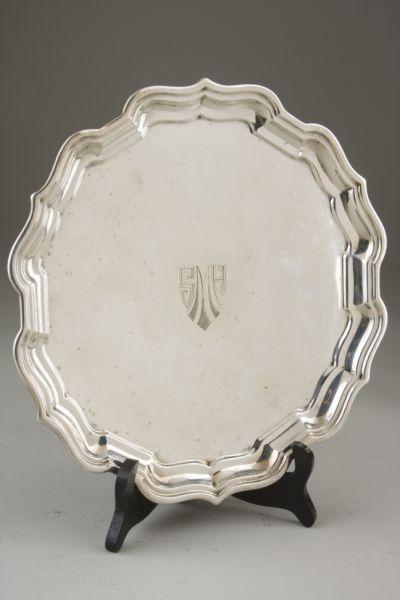 Appraisal: Frank W Smith Sterling Silver Cake Plate in the Chippendale