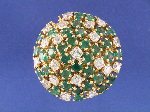 Appraisal: An ct gold emerald and diamond cluster ring estimated total