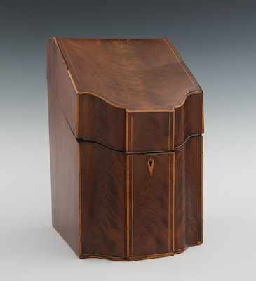 Appraisal: An Antique English Mahogany Veneered Knife Box In the Chippendale