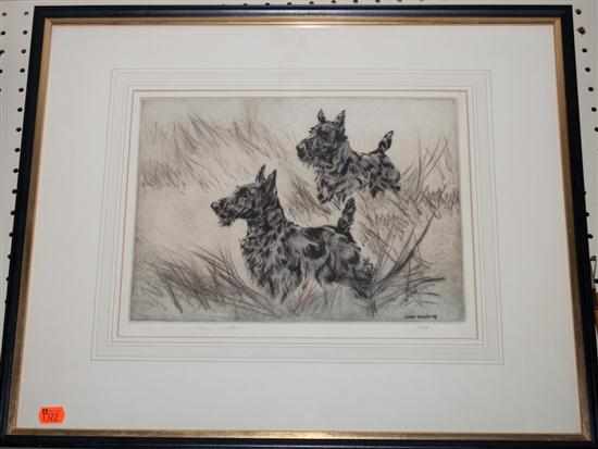 Appraisal: Henry Wilkinson English th th century Scottish Terriers lithograph signed