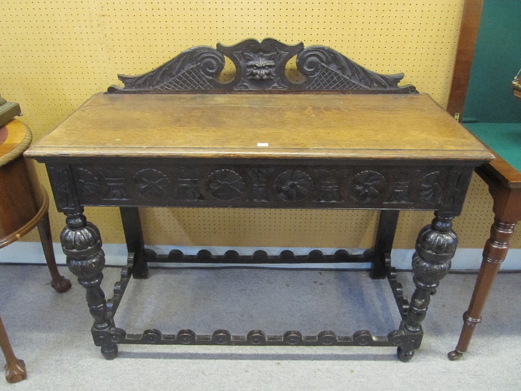 Appraisal: Victorian carved oak hall table